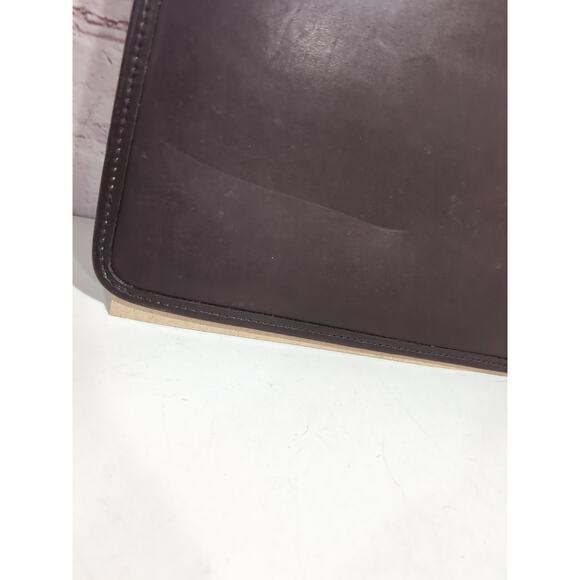RARE Coach USA Rugby Logo Brown Leather Portfolio Notepad Holder Folio 12.5 X 10 - Picture 5 of 12